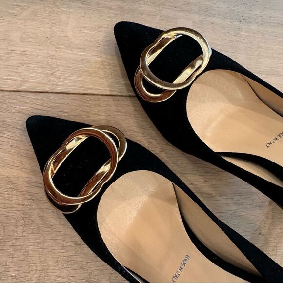 Ron White Dayna Buckle Cashmere & Suede Pumps 36 1/2 - Picture 14 of 15